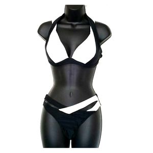Black/White two piece bathing suit.